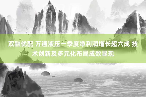 双融优配 万通液压一季度净利润增长超六成 技术创新及多元化布局成效显现